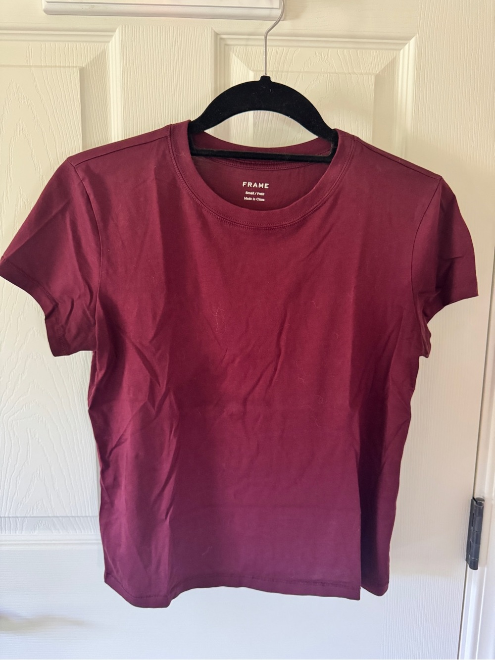 Frame Baby Tee in Burgundy - Picture 2 of 5
